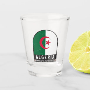 Verre A Shot Algérie - Emblème du drapeau Vintage
