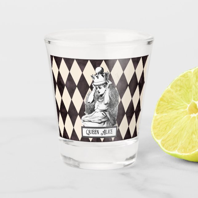 Verre A Shot Alice vintage avec Arlequin de la Couronne (Devant)
