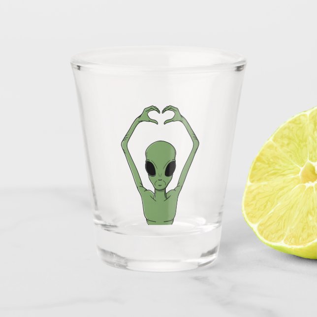 Verre A Shot Alien Heart Pose (Devant)