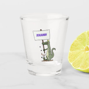 Verre A Shot Aligator de crocodile drôle avec dessin animé