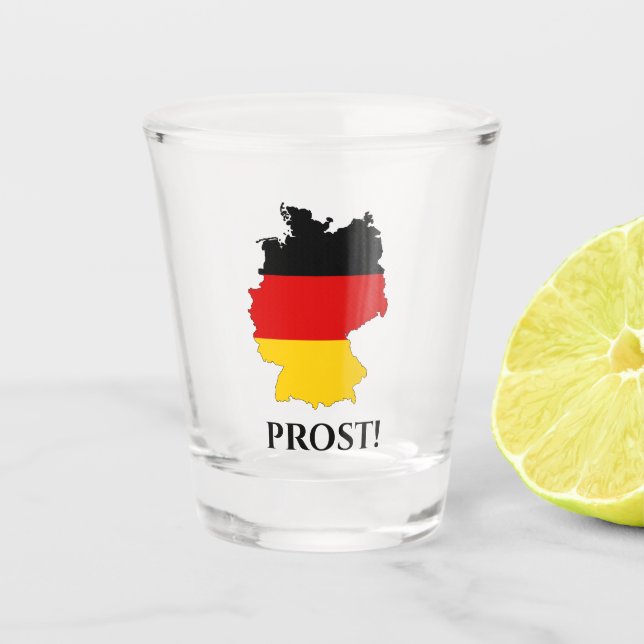 Verre A Shot Allemagne Allemagne Allemand Drapeau Carte Prost (Devant)