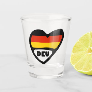 Verre A Shot Allemagne Code Pays Coeur Drapeau, DEU