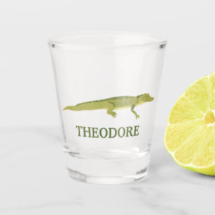 Verre A Shot Alligator Vert Réaliste Graphique Personnalisé