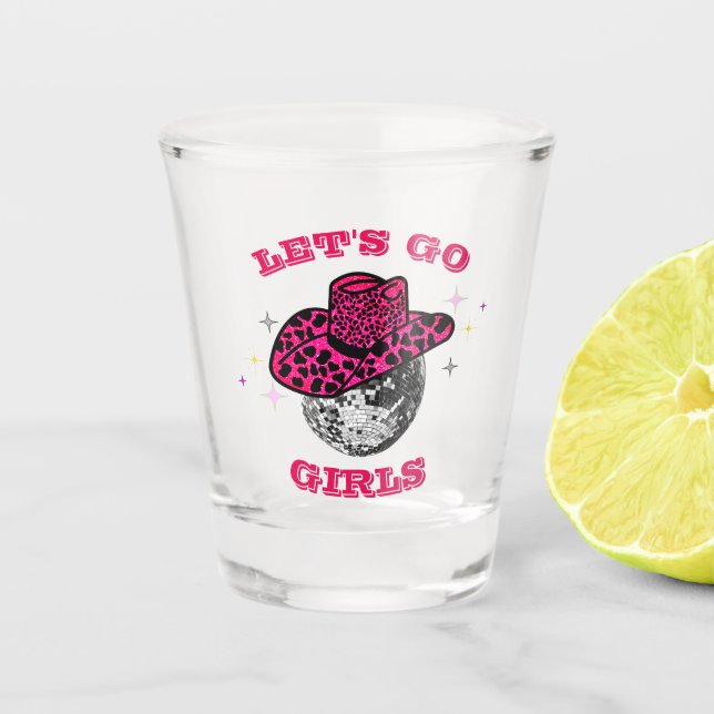 Verre A Shot Allons-y les filles - Cowgirl Enterrement de vie d (Devant)