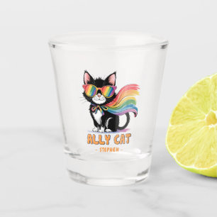 Verre A Shot Ally Cat - Rainbow Cat LGBTQ Pride
