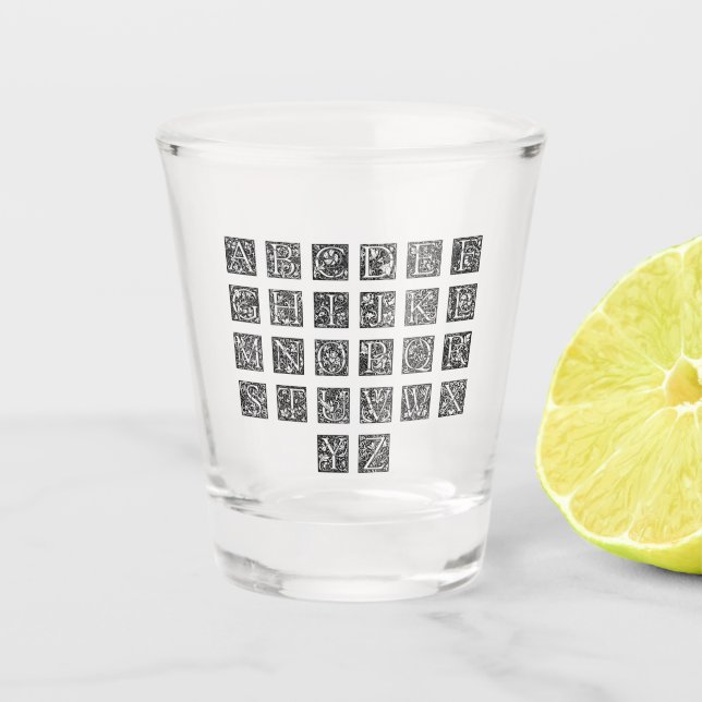 Verre A Shot alphabet anglais police (Devant)