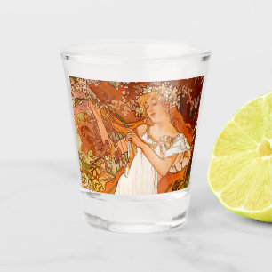 Verre A Shot Alphonse Mucha Printemps Art Nouveau