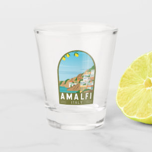 Verre A Shot Amalfi Italie Retro Voyage Art Vintage