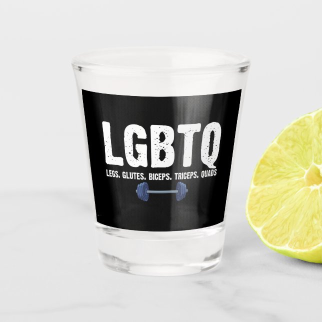 Verre A Shot Amant de gym LGBTQ Jambes Fessiers Biceps Triceps  (Devant)