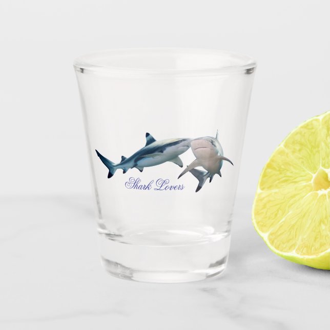 Verre A Shot Amateurs de requins mignons (Devant)