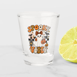 Verre A Shot Ambiance Groovy Épouvante Mignonne Fantôme Hallowe