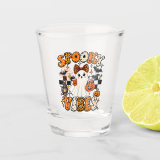 Verre A Shot Ambiance Groovy Épouvante Mignonne Fantôme Hallowe