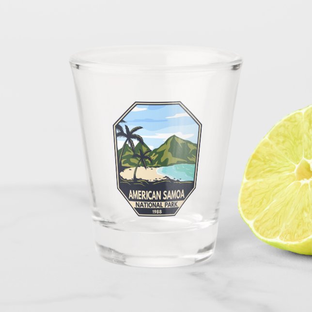 Verre A Shot American Samoa National Park Retro Emblem (Devant)