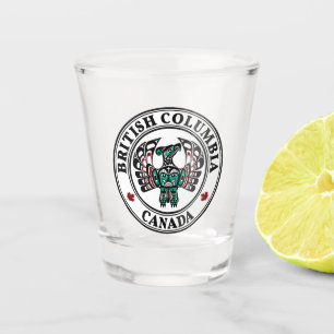 Verre A Shot Amérindien Noir Haida Art Thunderbird