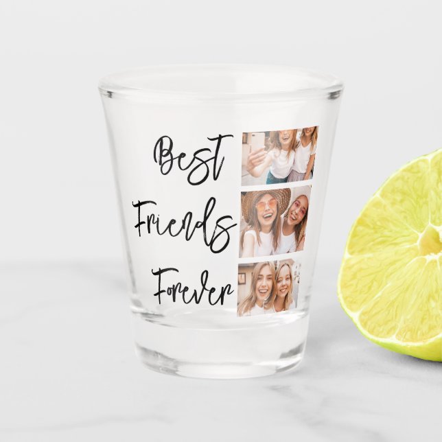 Verre A Shot Amis Cadeau BFF Friendship Photo Collage (Devant)