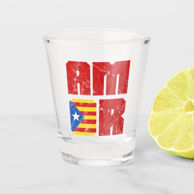 Verre A Shot Amor Catalan Love, Drapeau de l'Indépendance Catal (Devant)