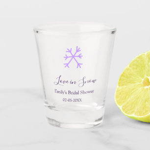Verre A Shot Amour dans la neige douche de mariée flocons de ne
