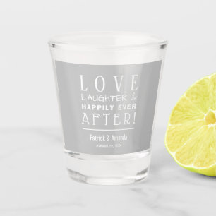 Verre A Shot Amour et rire Mariage d'argent
