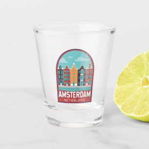 Verre A Shot Amsterdam Pays-Bas Travel Art Vintage