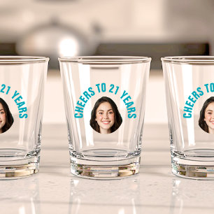 Verre A Shot Amusant 21e anniversaire PERSONNALISÉ TEXTE Photo