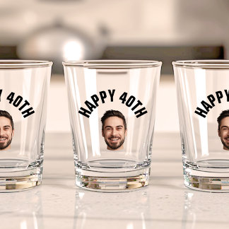 Verre A Shot Amusant 40e anniversaire PERSONNALISÉ TEXTE Photo