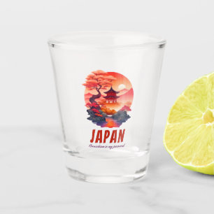 Verre A Shot Amusant Japon coucher de soleil paysage paysage