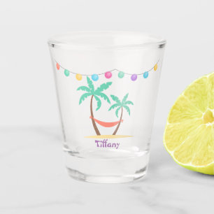 Verre A Shot Amusement dans les palmiers de tropiques
