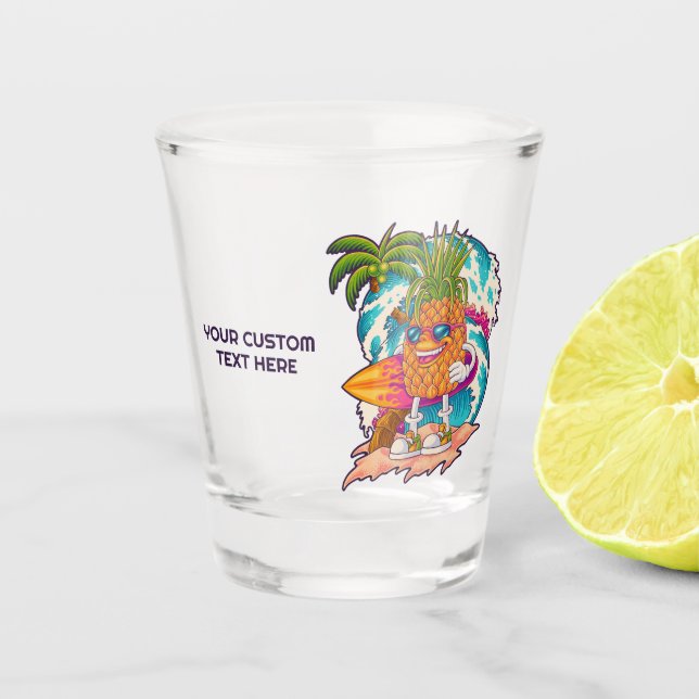 Verre A Shot Ananas de navigation de texte personnalisé (Devant)