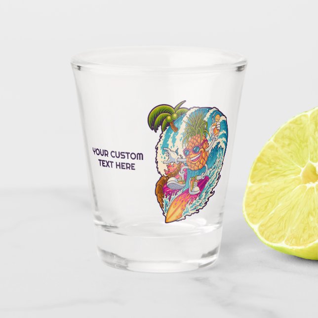 Verre A Shot Ananas de navigation de texte personnalisé (Devant)