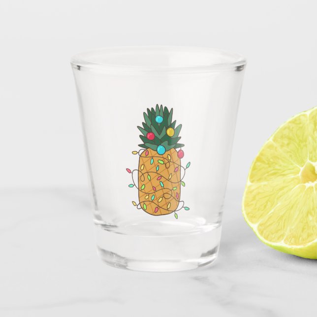 Verre A Shot Ananas de Noël tropical (Devant)