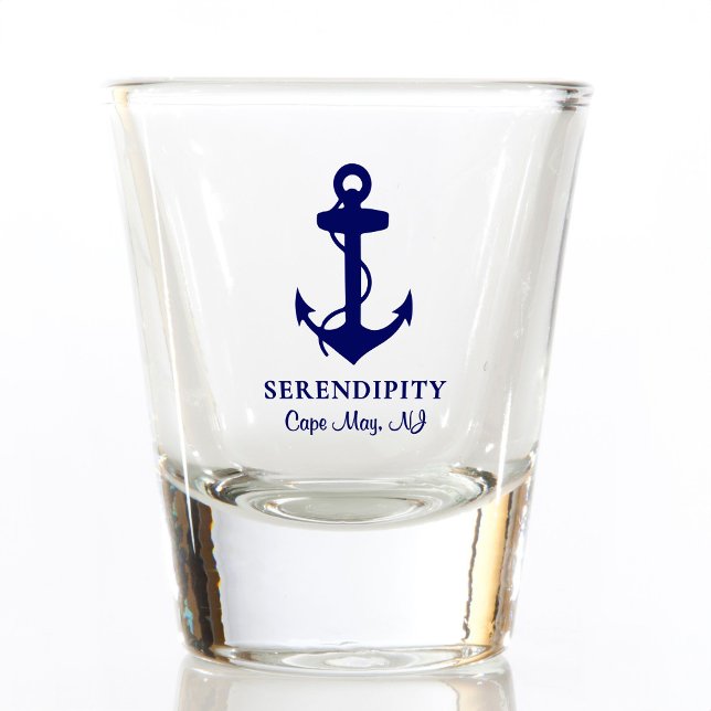 Verre A Shot Ancre de bateau Monogramme Marine marine bleu (Créateur téléchargé)