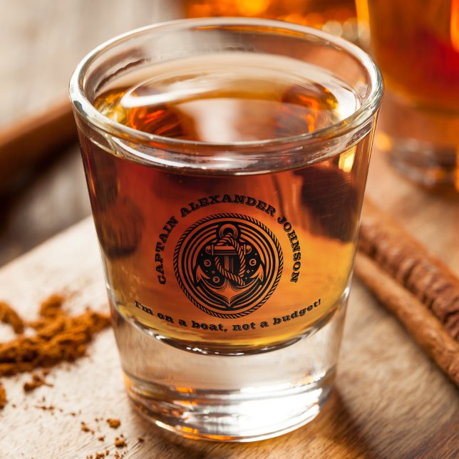 Verre A Shot Ancre humoristique entrelacée avec le capitaine de (Créateur téléchargé)