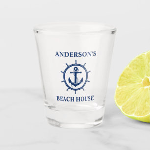 Verre A Shot Ancre nautique Roue Nom du bateau