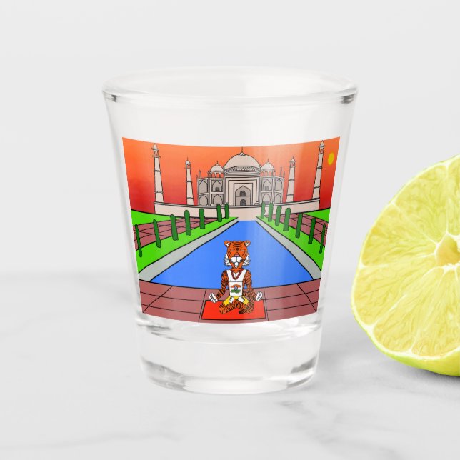 Verre A Shot Animaux du Monde, Inde : Tigre (Devant)