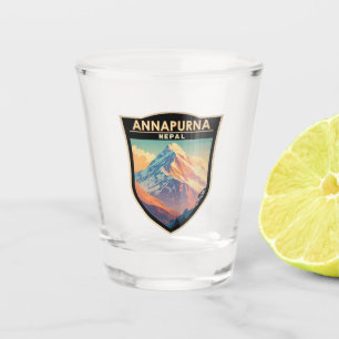 Verre A Shot Annapurna Nepal Travel Art Vintage