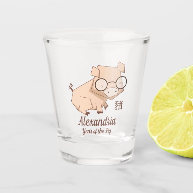 Verre A Shot Année chinoise du cochon (Devant)