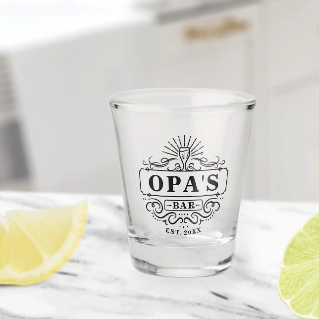 Verre A Shot Année de création du bar de l'Opa personnalisé (Créateur téléchargé)