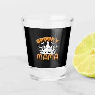 Verre A Shot Anniversaire de Halloween Éffrayant Mama