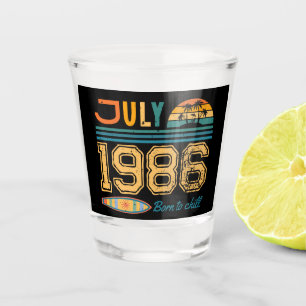 Verre A Shot Anniversaire de juillet année personnalisée 