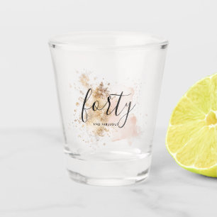Verre A Shot Anniversaire de la femme rose et or