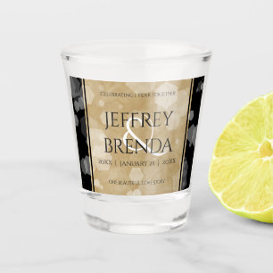 Verre A Shot Anniversaire élégant du 1er Mariage papier