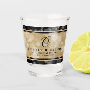 Verre A Shot Anniversaire élégant du 1er Mariage papier