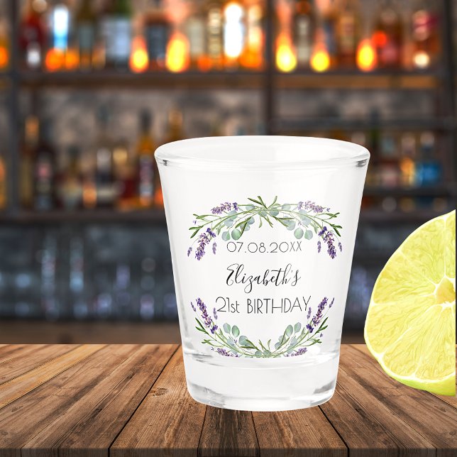 Verre A Shot Anniversaire lavande eucalyptus nom de la végétati (Créateur téléchargé)