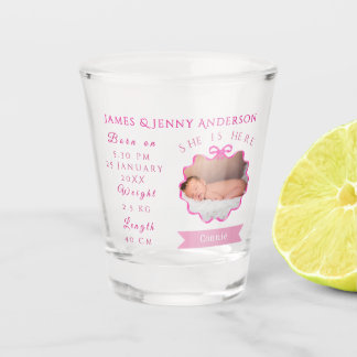 Verre A Shot Annonce de naissance de bébé fille