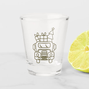 Verre A Shot Aperçu camion de Noël Père Noël voiture vue avant