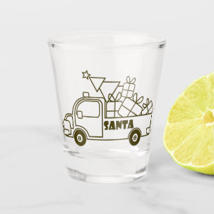 Verre A Shot Aperçu camion de Noël Père Noël vue côté voiture