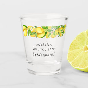 Verre A Shot Aquarelle Fête des mariées citron - Bridesmaid