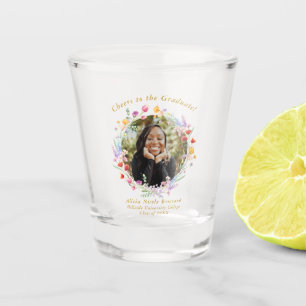 Verre A Shot Aquarelle Floral Graduation Party Favoriser la pho