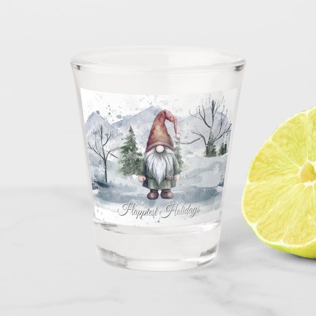 Verre A Shot Aquarelle Gnome (Devant)