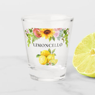 Verre A Shot Aquarelle Lemons Flore Verdure Limoncello